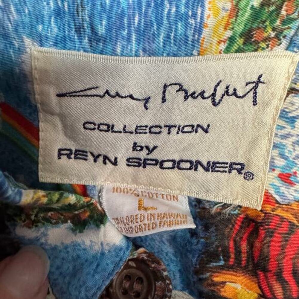 Reyn Spooner X Guy Buffet Hawaiian Shirt Short Sleeve Golf Kapalua 5th Hole L‎ - Picture 5 of 7